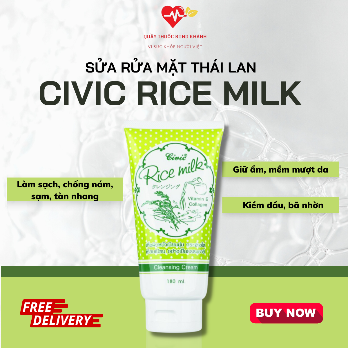Sửa Rửa Mặt Thái Lan Civic Rice Milk
