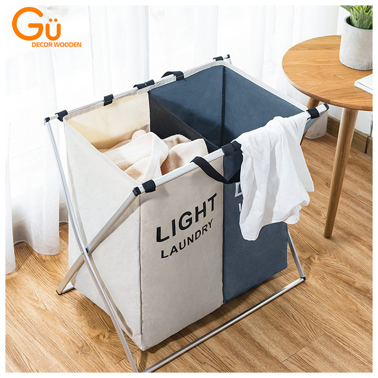 Sọt đựng quần áo, Túi đựng đồ GU DECOR WOODEN - Giỏ đựng quần áo giặt nhà tắm chống nước