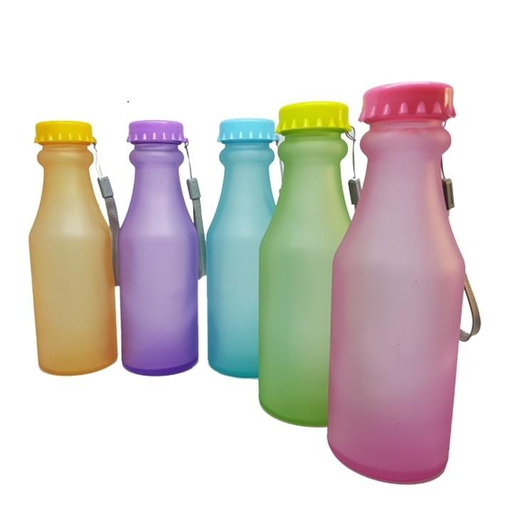 Bình Nước Thủy Tinh Dây Xách Nhúng Mờ 400ML