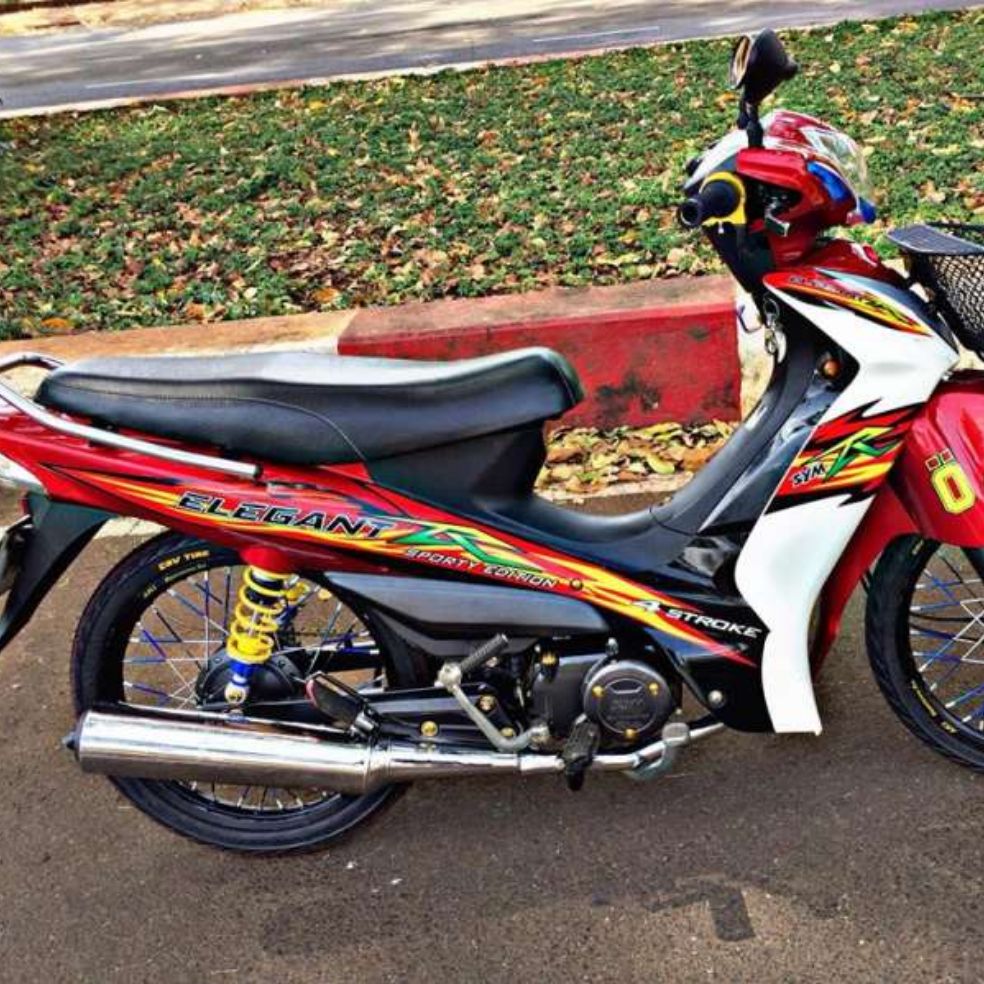 [HCM]Tem xe Elegant  tem rời dán xe đỏ trắng cao cấp