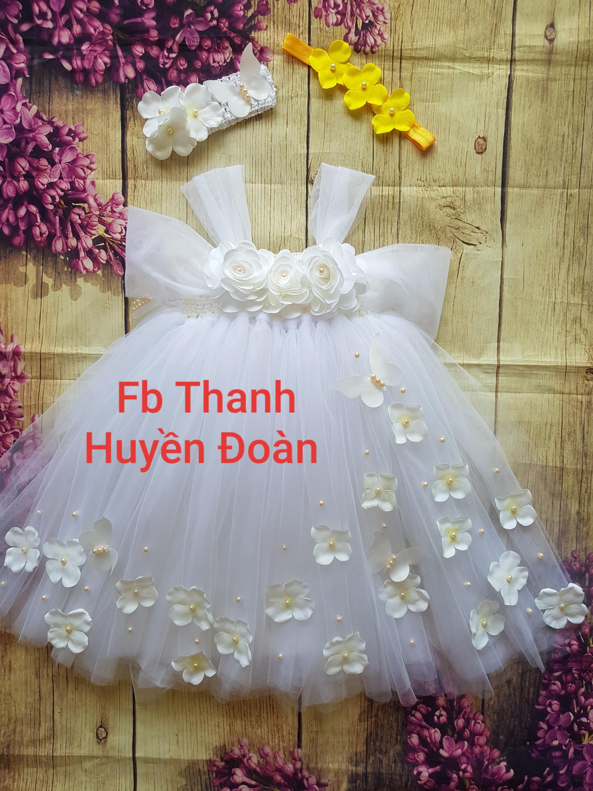 Váy Tutu công chúa trắng trễ vai