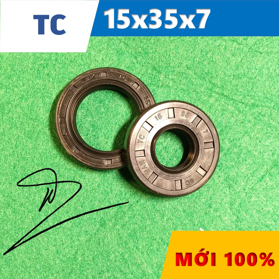 Phớt dầu TC 15x35x7   (Chắn dầu / lò xo / Phớt ben / Oil seal TC 15*35*7)