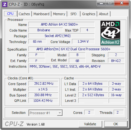 CPU AMD Athlon 64 X2 5600 + 2.8 GHz Dual-core CPU processor socket AM2