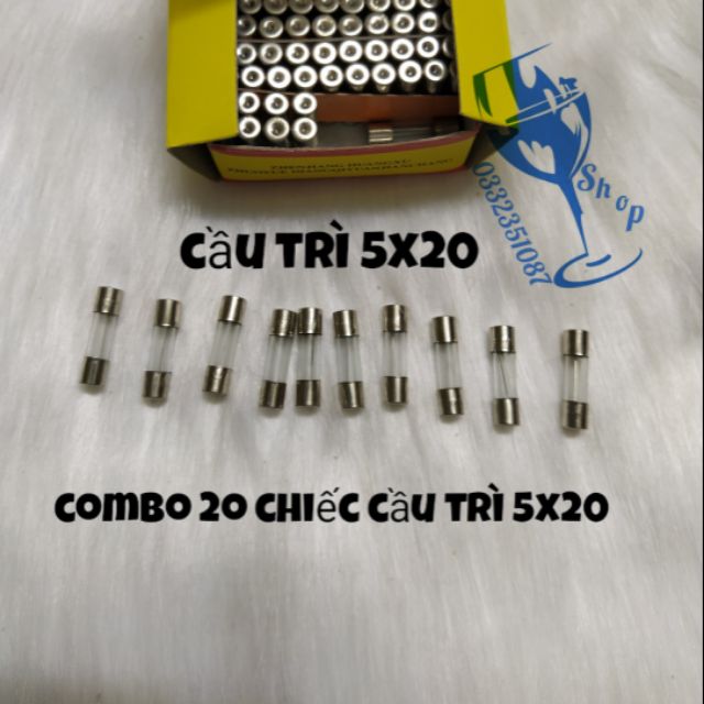 Combo 20 chiếc cầu chì thủy tinh 5x20