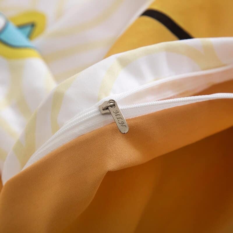 Bộ Drap & Chăn Phao Cotton Tina 3D Picachu