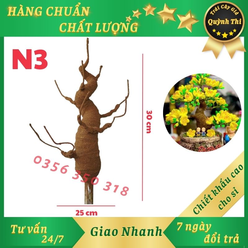 Gốc cây bonsai giả - loại n3 cao 30 cm - gốc cây giả làm hoa handmade