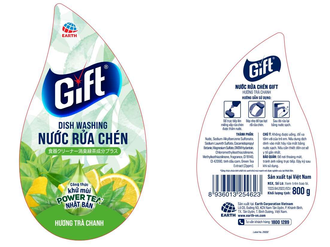 Nước rửa chén Gift Hương Trà Chanh