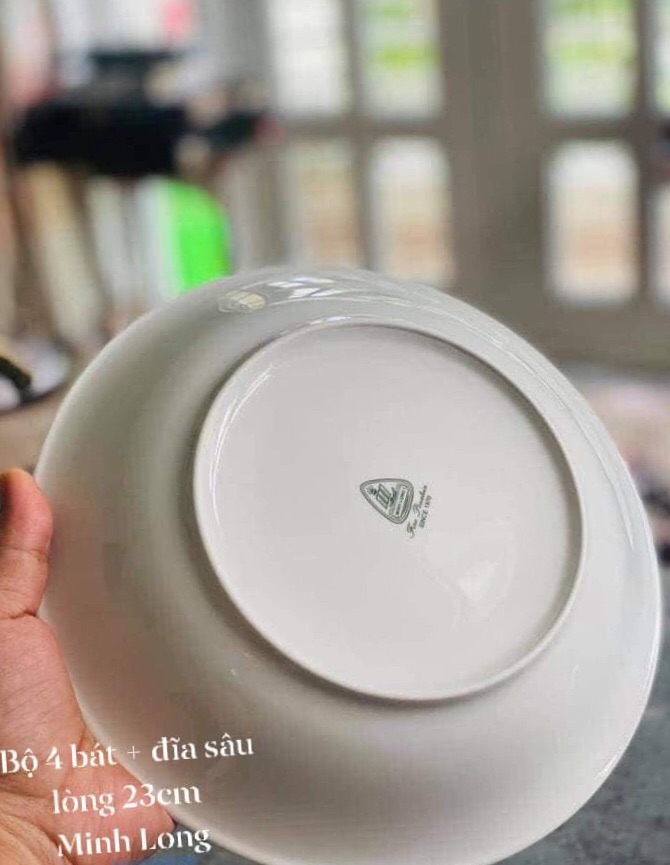 [HCM]BỘ 4 BÁT ĂN CƠM và ĐĨA SÂU LÒNG 23CM MINH LONG