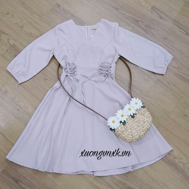 ĐẦM HỒNG ĐAN DÂY EO (có ảnh thật) Ms24