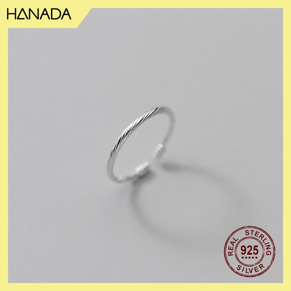 Nhẫn Bạc 925 Hanada 0781 Xoắn Unisex Mảnh
