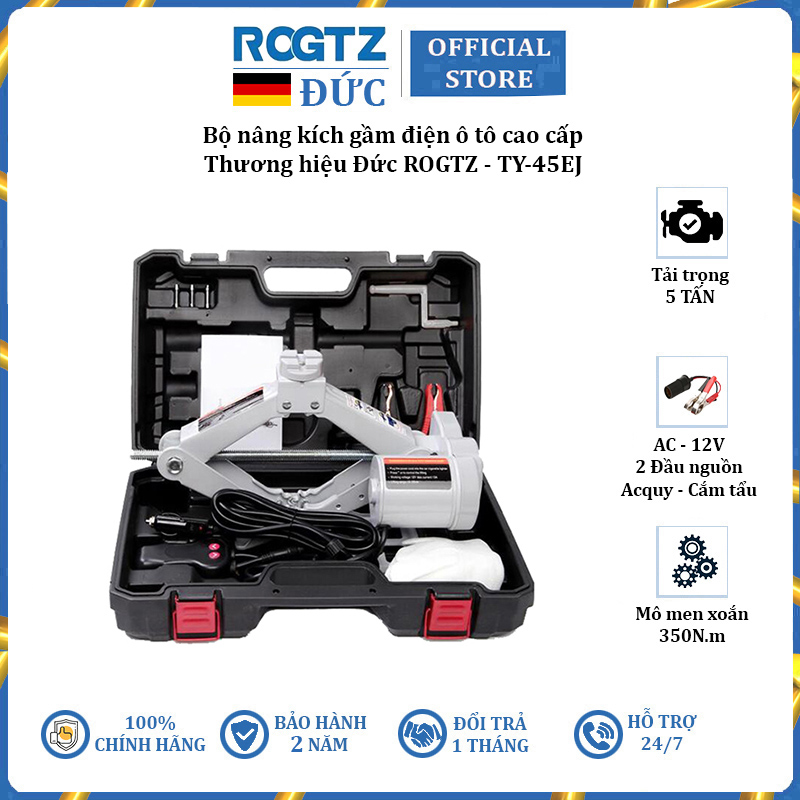 Bộ nâng kích gầm điện ô tô cao cấp ROGTZ 5 tấn, 12V TY-45EJ - Công suất 150W - Trọng Lượng Bộ: 7.7Kg - Hàng Nhập Khẩu