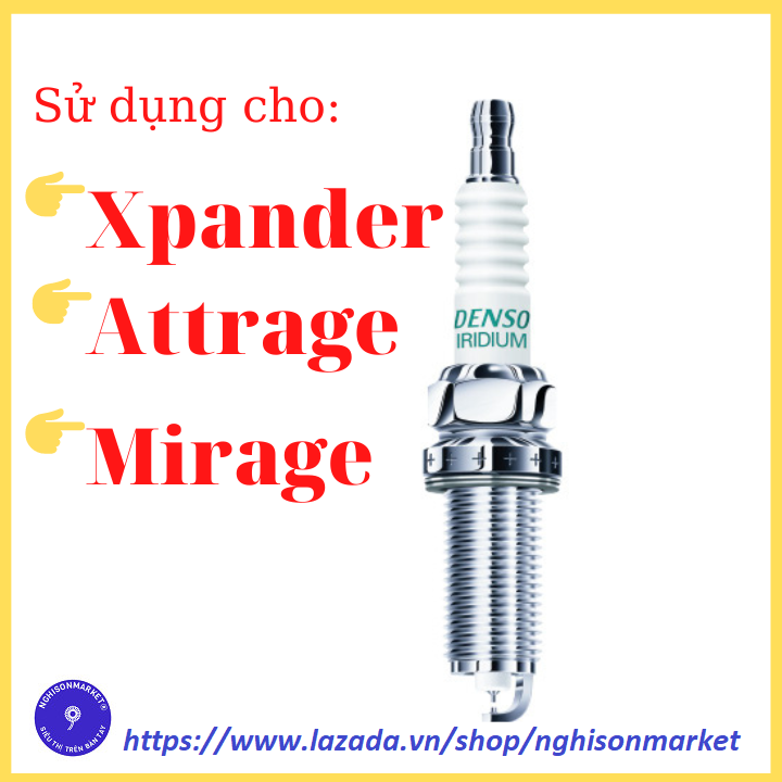 Bugi xe Mitsubishi Xpander Attrage Mirage bộ 4 chiếc Denso Janpan bạch kim Irdium