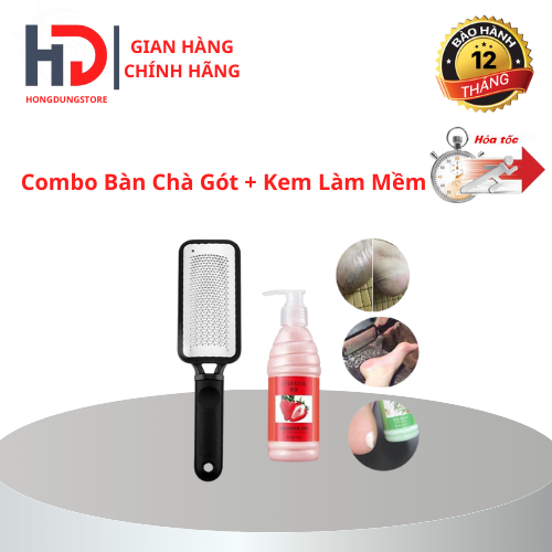 Combo chà gót chân | kem làm mềm da dùng cho nali móng, spa dưỡng sinh