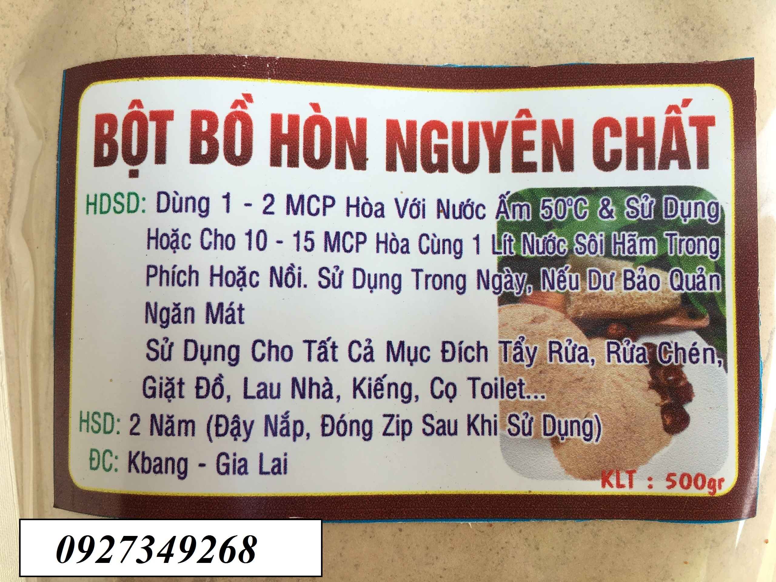 BỘT BỒ HÒN NGUYÊN CHẤT 500G
