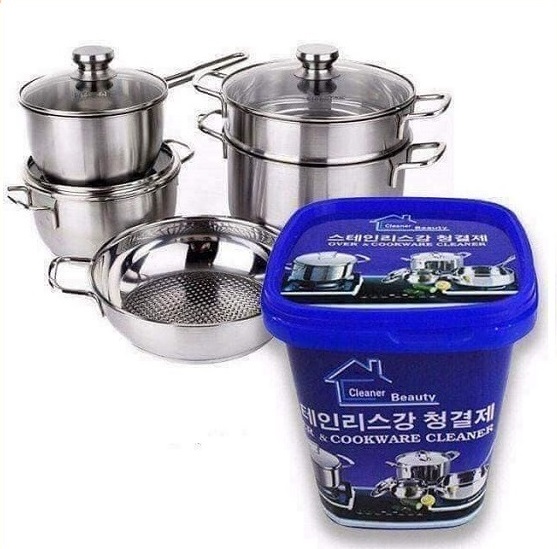 [ Hủ 500gram ] kem tẩy xoong nồi Inox - bột chùi rửa và đánh bóng chảo nồi Inox đa năng
