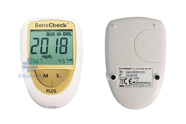 (Trọn Bộ) Máy Đo Đường Huyết, Mỡ Máu, Gút BeneCheck Plus 3in1 - Chính Hãng