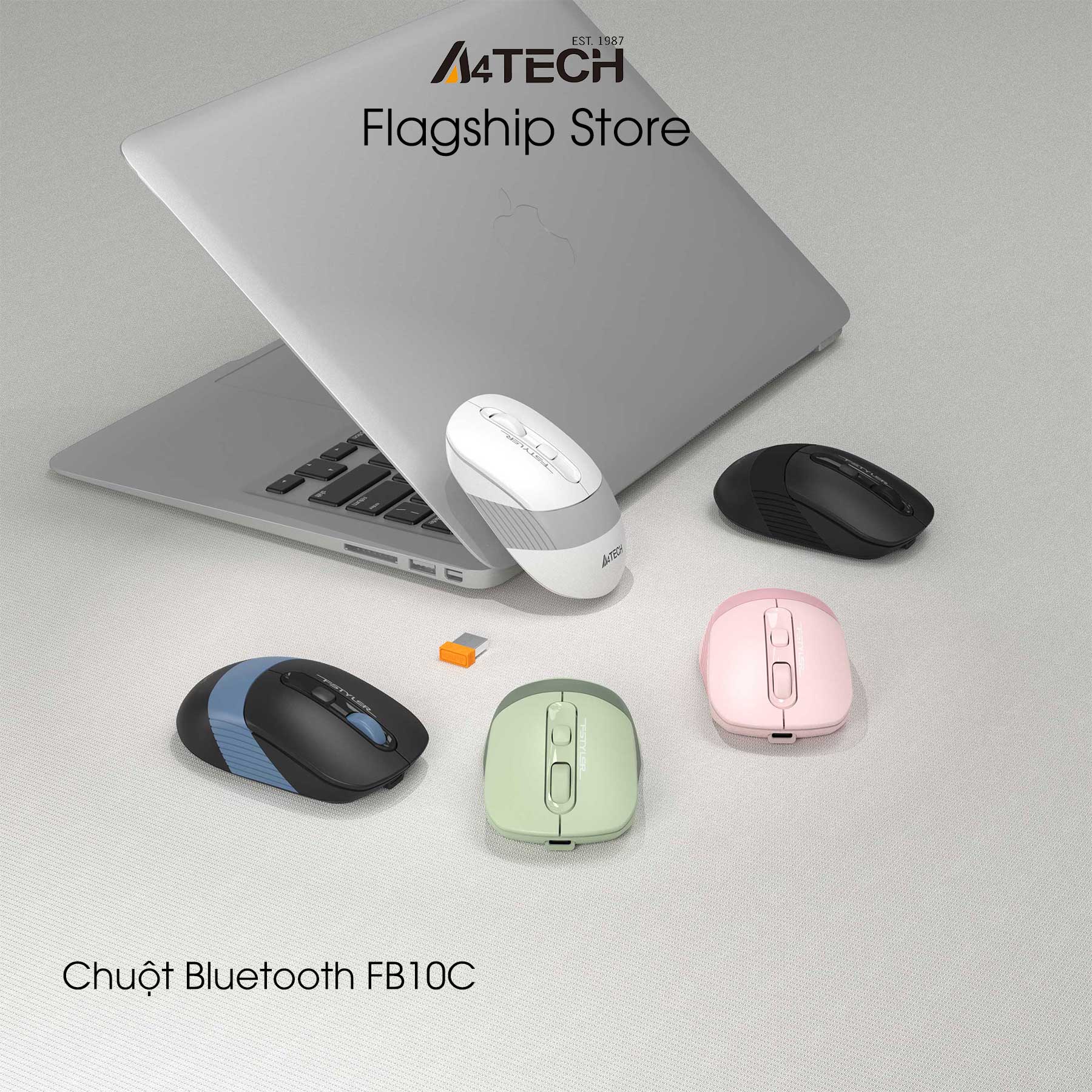 Chuột vi tính wireless bluetooth A4TECH FB10C - Hàng chính hãng