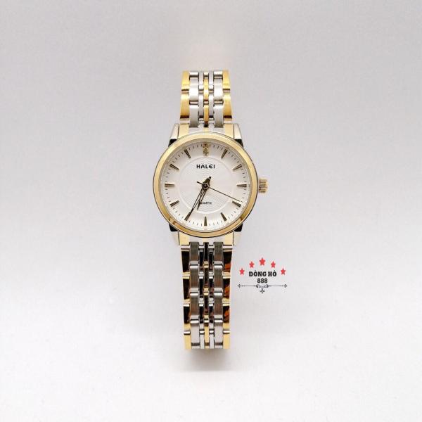 Đồng hồ nữ HALEI dây kim loại thời thượng ( HL552 dây demi mặt trắng ) - TẶNG 1 vòng tỳ hưu phong thuỷ