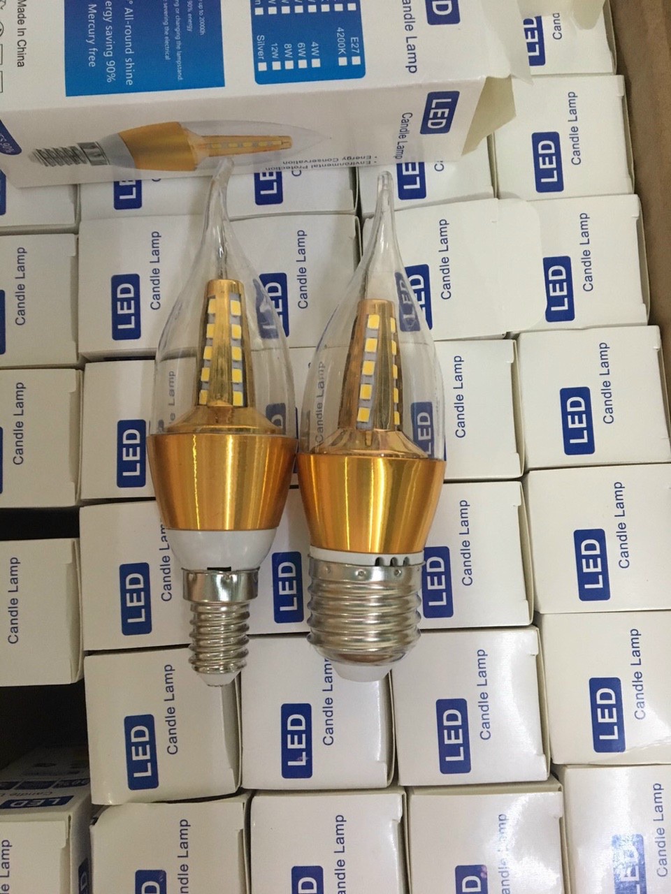 Bóng led Edison  râu 4w ánh sáng vàng, đỏ đui E14, E27