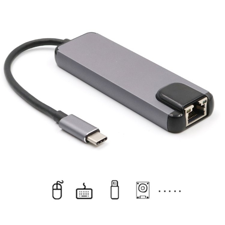 ⚡️1 đổi 1⚡️ Cáp chuyển đổi Type-C sang HDMI 4K, 2 USB 3.0, Lan (RJ45), USB C Cao cấp
