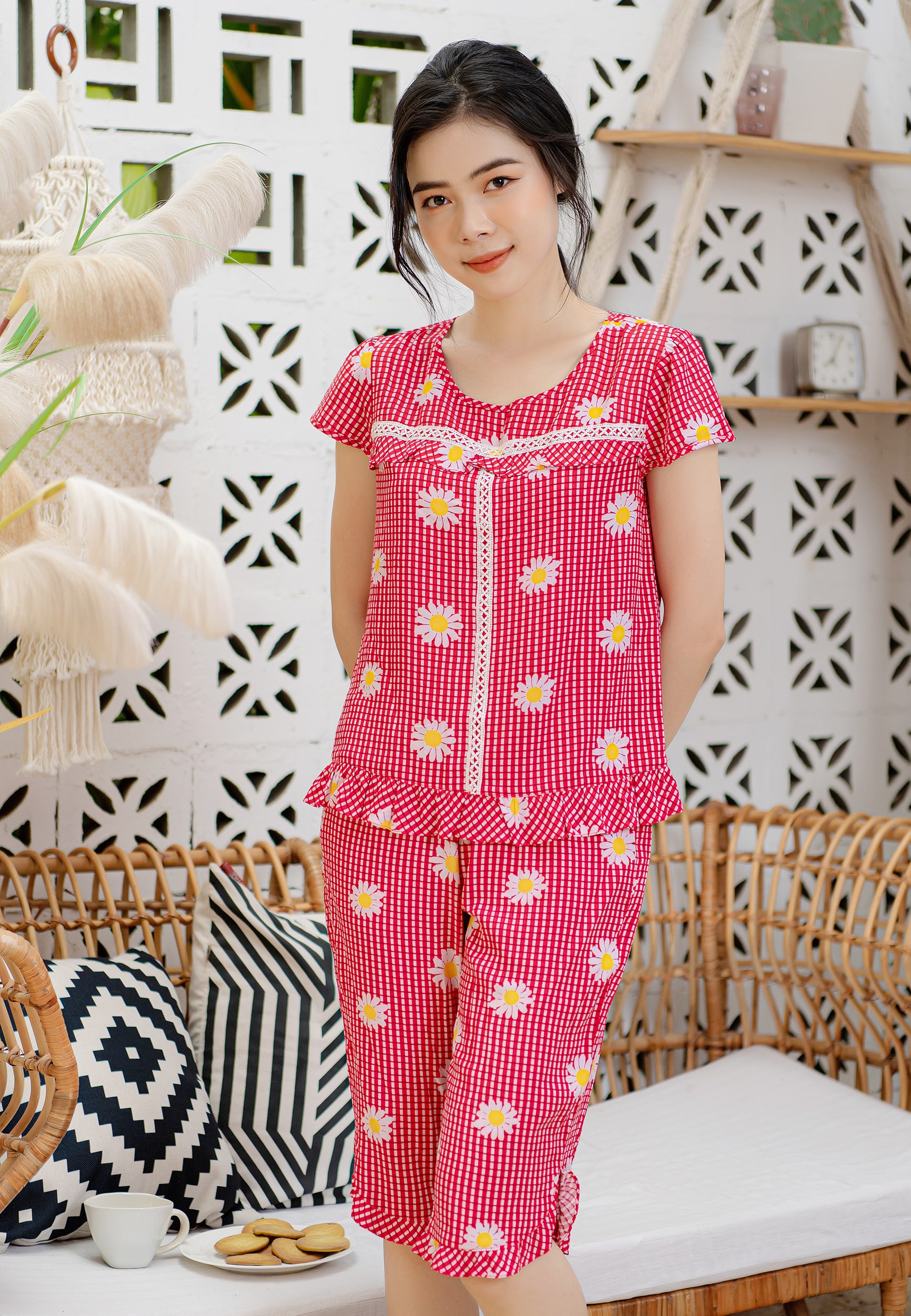 Bộ lửng lanh bông cúc Mila