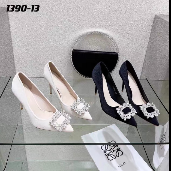 Giày cao gót bít mũi đính đá gót nhọn 8 phân CG-0617