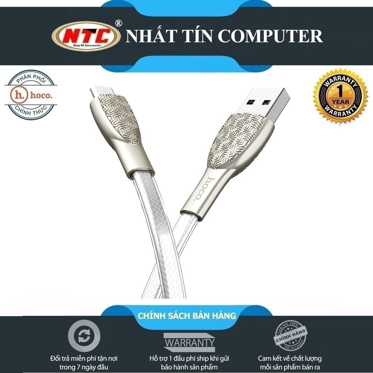Cáp sạc nhanh và truyền dữ liệu Hoco U52 Bright cổng microUSB 2.4A dài 1.2M - Hãng phân phối chính thức