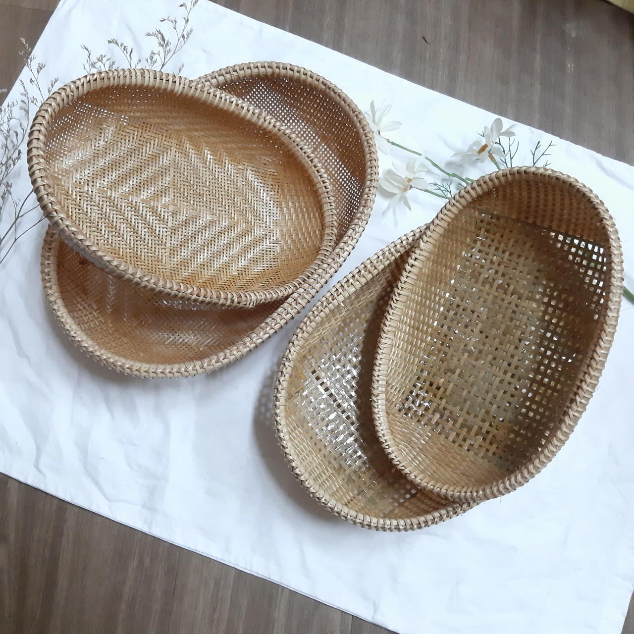Rổ đan thưa và rổ đan kín dạng oval