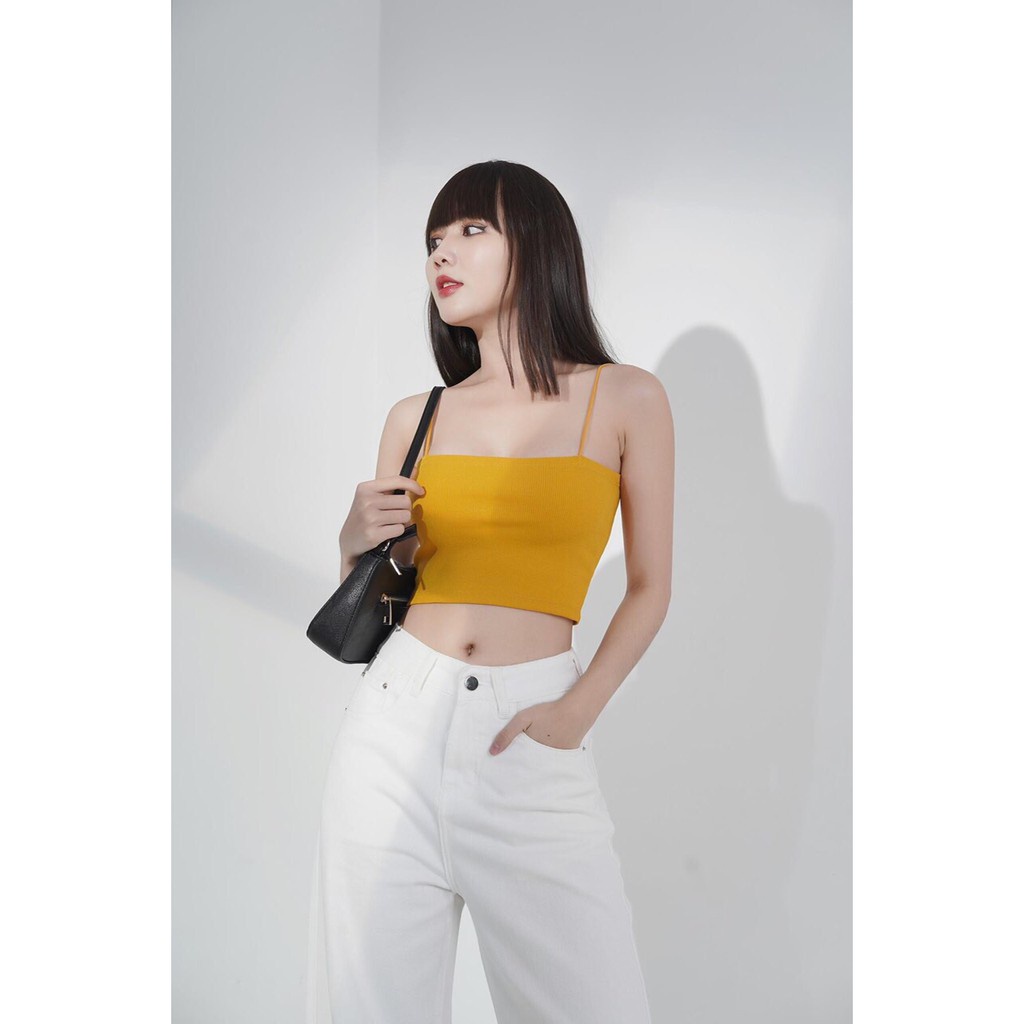 [HOT]  Áo Croptop 2 Dây Sợi BÚN chất cotton AO34