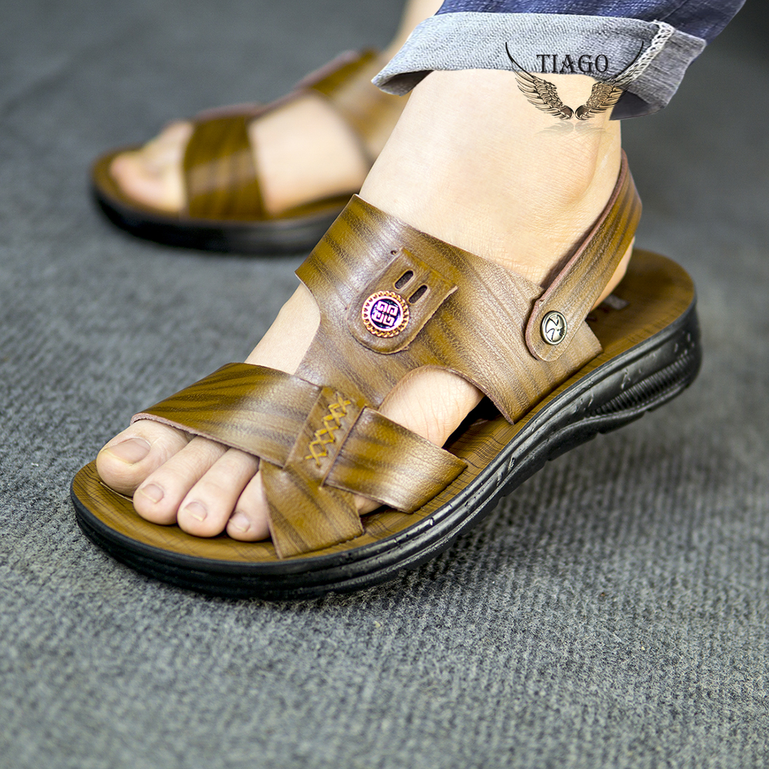 Men's Leather Sandals, Men's Cowhide Sandals