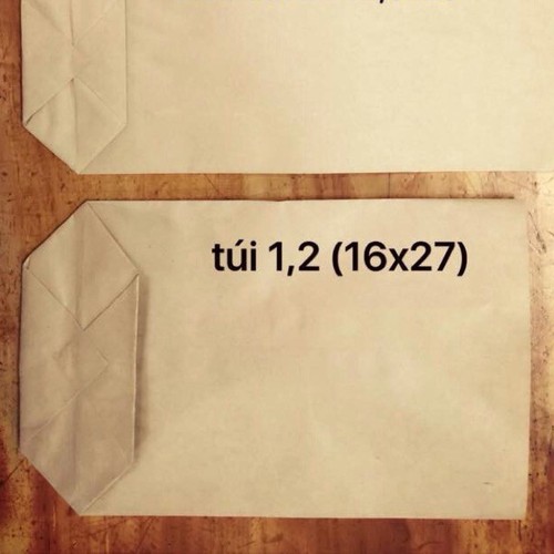 100 Túi Giấy 16cmx27cm - Giấy Xi Măng