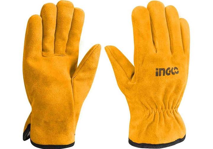 10inch Găng tay vải da INGCO HGVC02(Yellow Full)