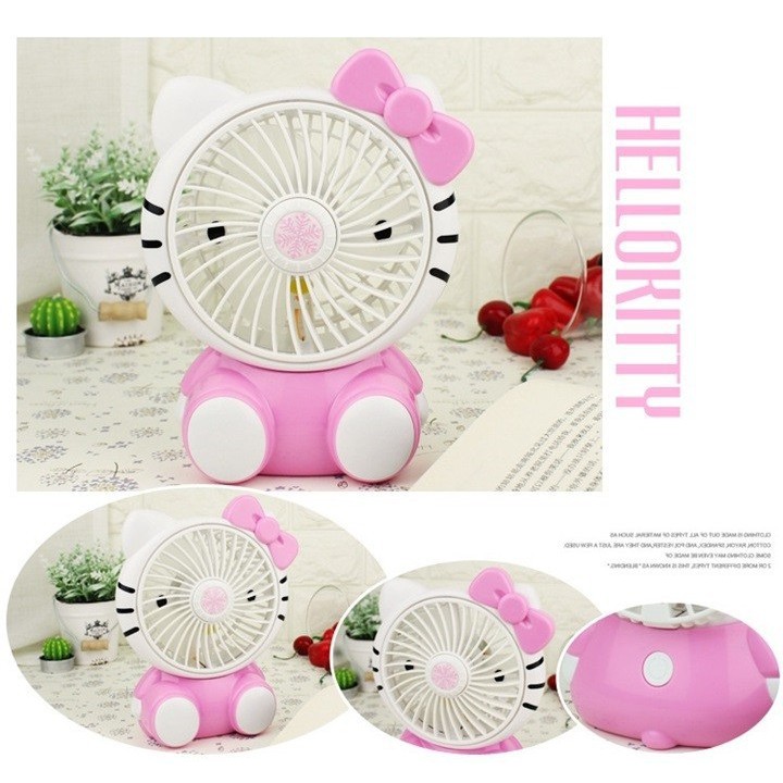 Quạt cầm tay mini 3 cánh Kitty siêu cool dễ thương