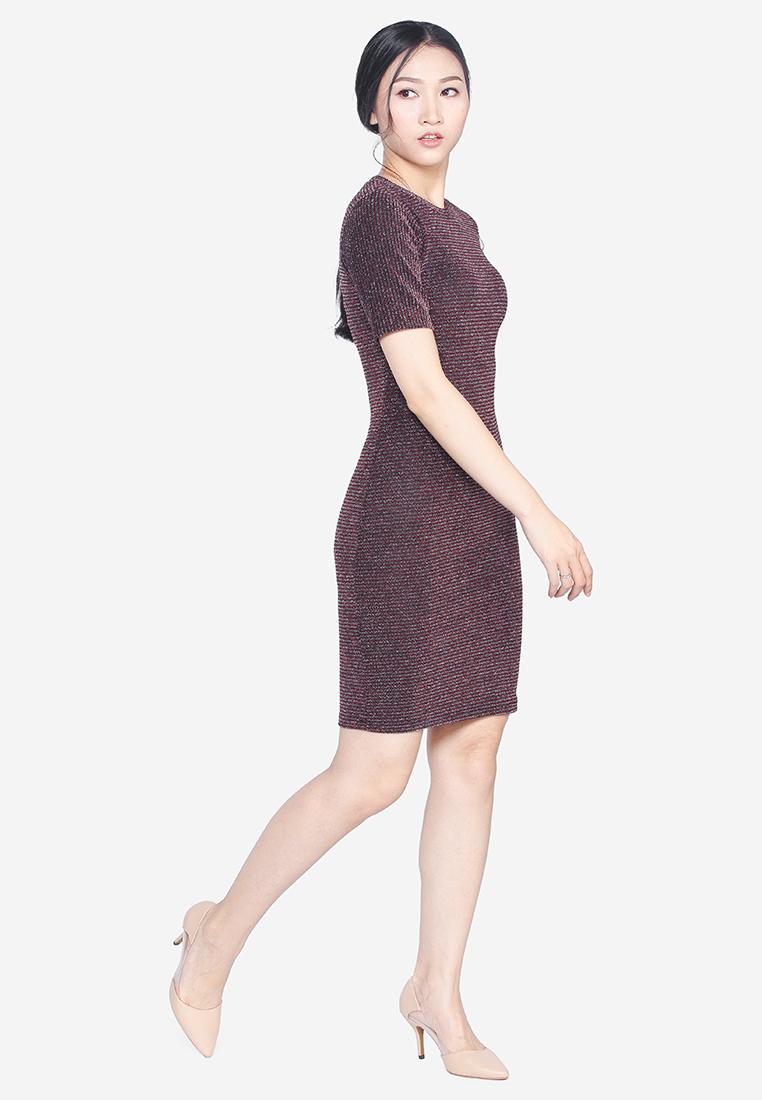 [ Voucher Giảm 50% ] Đầm Váy Nữ Ngắn Tay Dáng Ôm Body Chất Thun Kim Tuyến Thời Trang Dự Tiệc Shiny Sunday WM DRESS 0068
