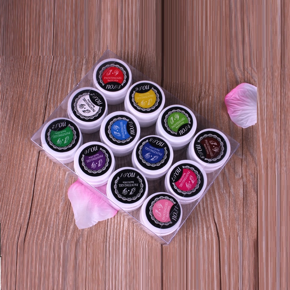Set 12 Màu Vẽ Nail PY Gel Đặc
