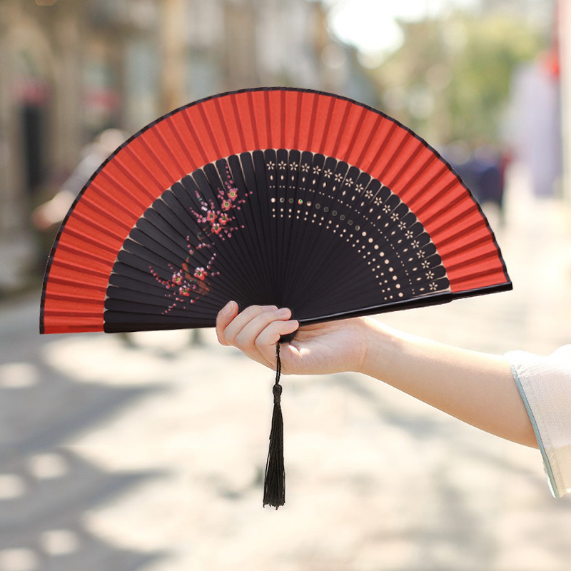 Quạt gấp cổ trang Hanfu phong cách Nhật Bản, quạt xếp cầm tay phong cách cổ trang