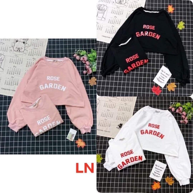 Áo croptop tay dài ROSE LN11