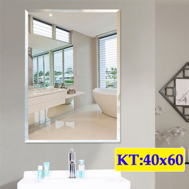 Gương soi nhà tắm mài vát cạnh treo tường kích thước 40x60 - guonghoangkim - Mirror