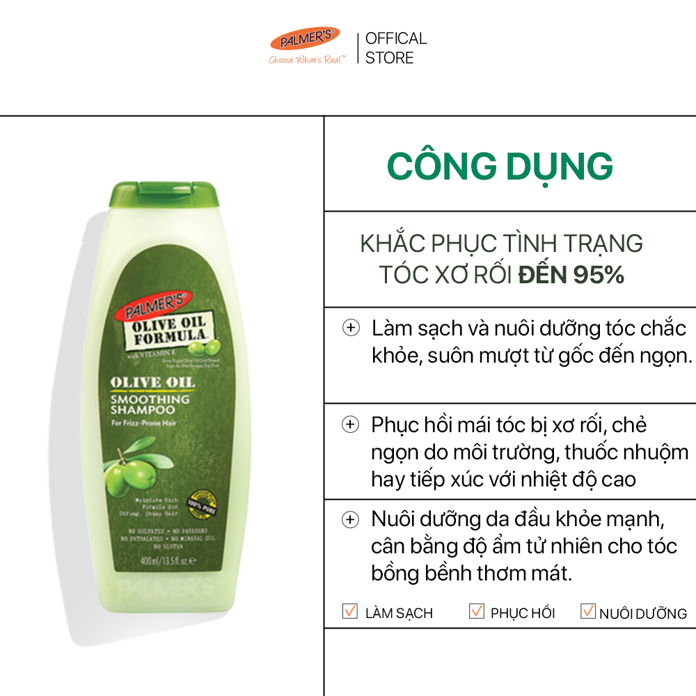 Dầu gội dưỡng tóc suôn mượt Olive Palmer’s 400ml