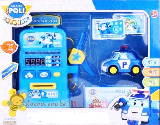 Đồ chơi trạm đổ xăng robo car poli