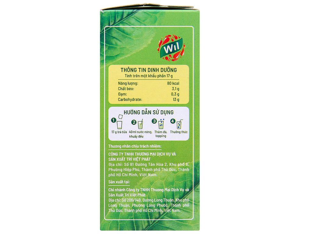 TRÀ SỮA MATCHA WIL HỘP 10 GÓI