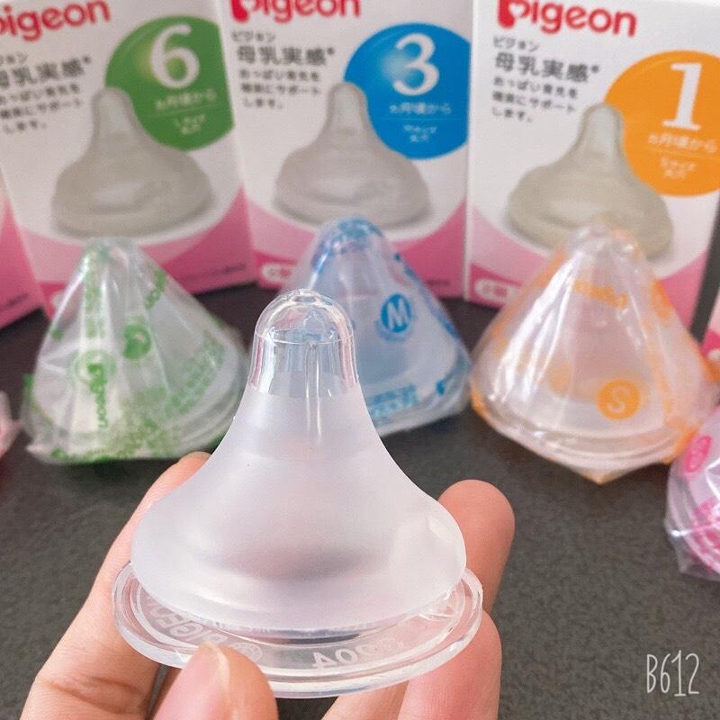 Núm ti thay thế bình pigeon cổ rộng size s,m,l,ll- núm ty, phụ kiện cho bình sữa cổ rộng