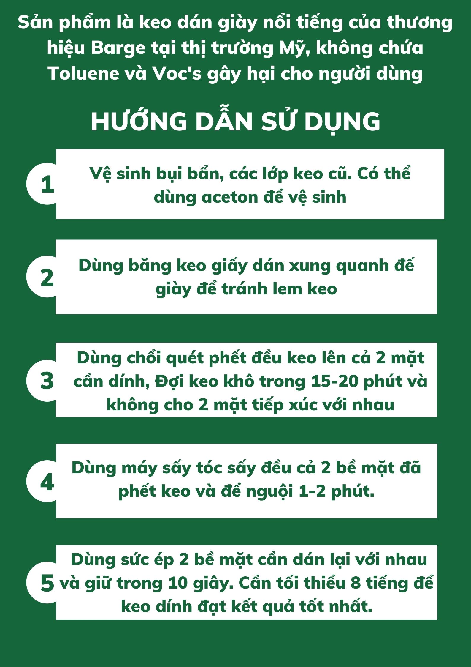 Keo dán giày da, giày thể thao Barge infinity cement siêu chắc