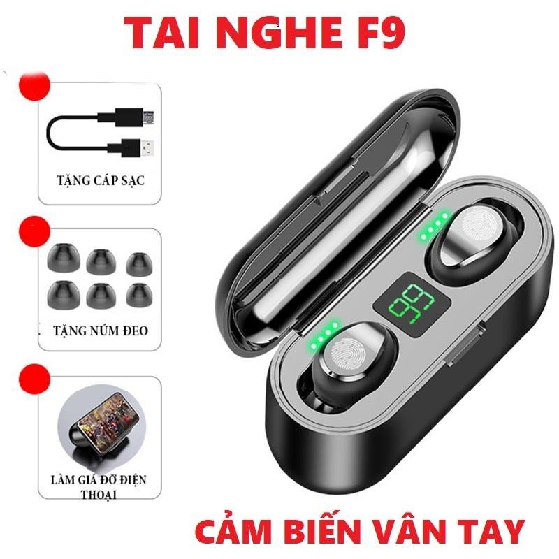 Tai nghe cảm ứng TWS F9 Pro bluetooth 5.3 tăng giảm âm lượng trực tiếp trên tai nghe - Hàng nhập khẩu cao cấp pro