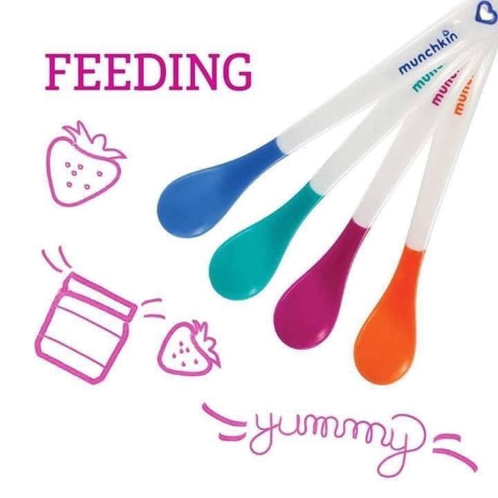 Thìa báo nóng ăn dặm Munchkin Mỹ cho bé