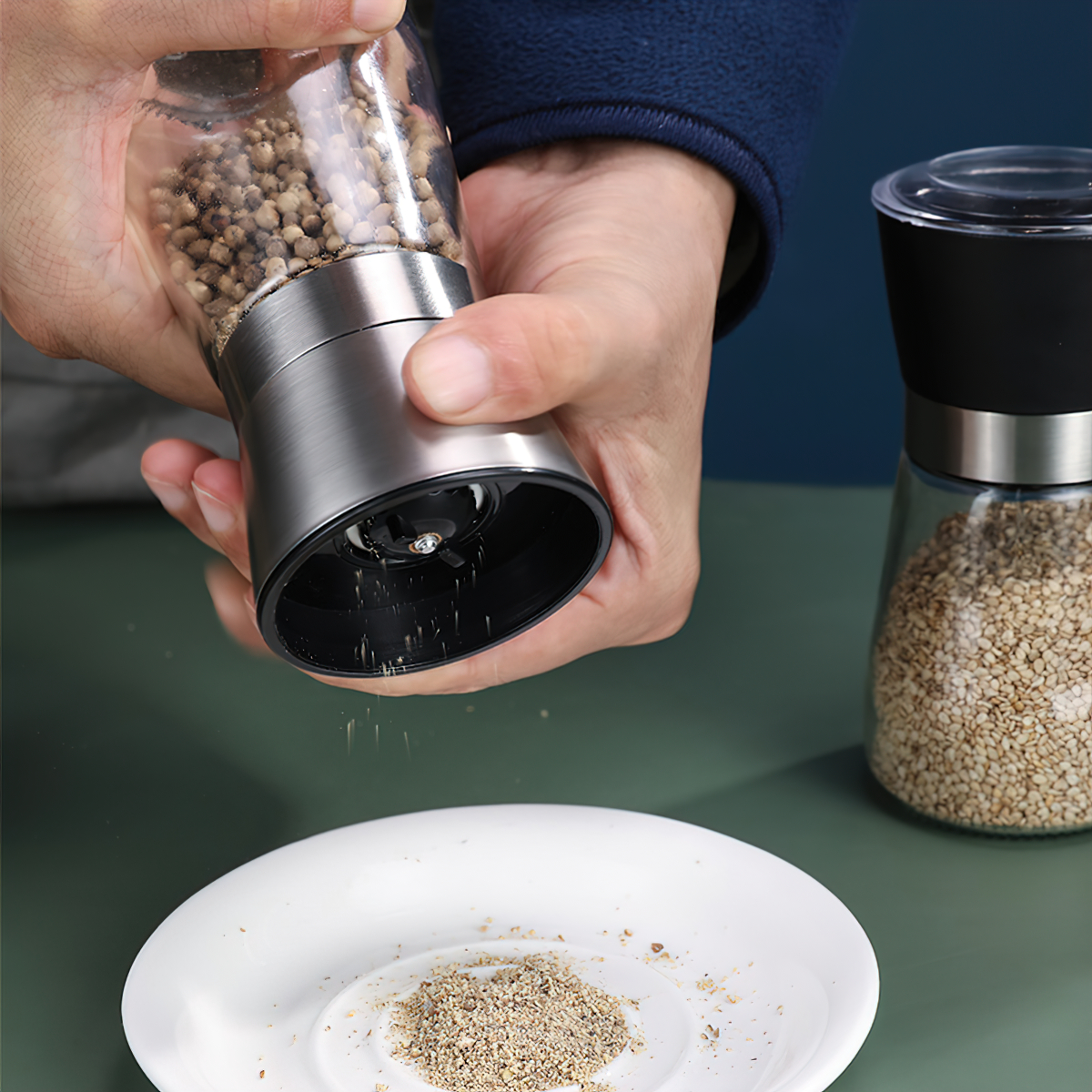 Pepper Mill, Pepper Grinder, Glass Dry Grain Grinder