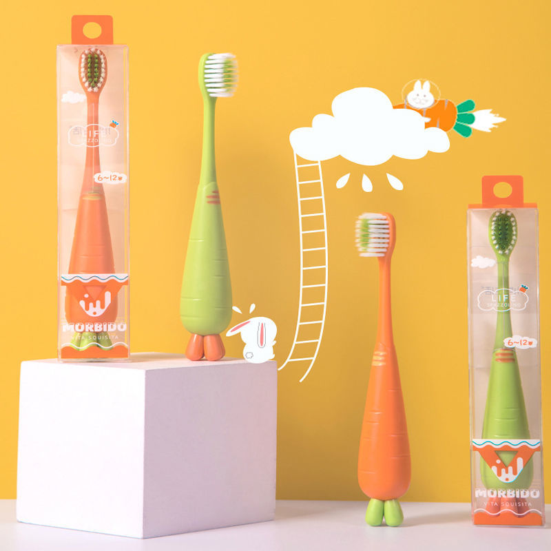 Bàn chải trẻ em lông mềm kids,bàn chải đánh răng 3 mặt 3 mặt hình chữ u mềm mại không gây đau cho bé từ 3-14 tuổi,bàn chải cotton gấu 1trieu sợi lông mềm kháng khuẩn