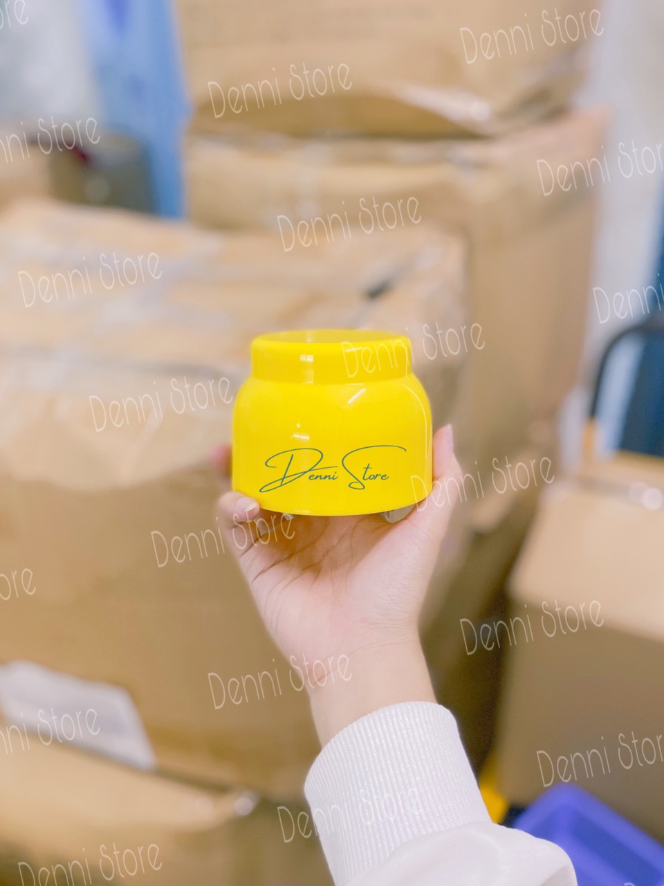 Hủ bầu đựng kem 150g màu vàng