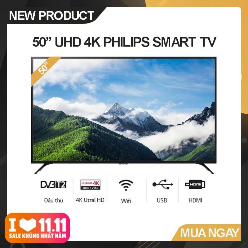 Bảng giá Smart Tivi Led Philips 50 inch Ultra HD 4K - Model 50PUT6023S/74 (Đen) Công nghệ hình ảnh Pixel Plus Utra HD, Tích hợp DVB-T2 Wifi - Bảo Hành 2 Năm