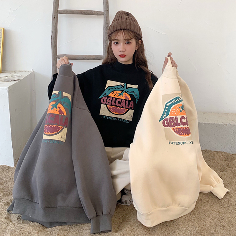 Áo Sweater Cam Chất Nỉ Form Rộng Unisex